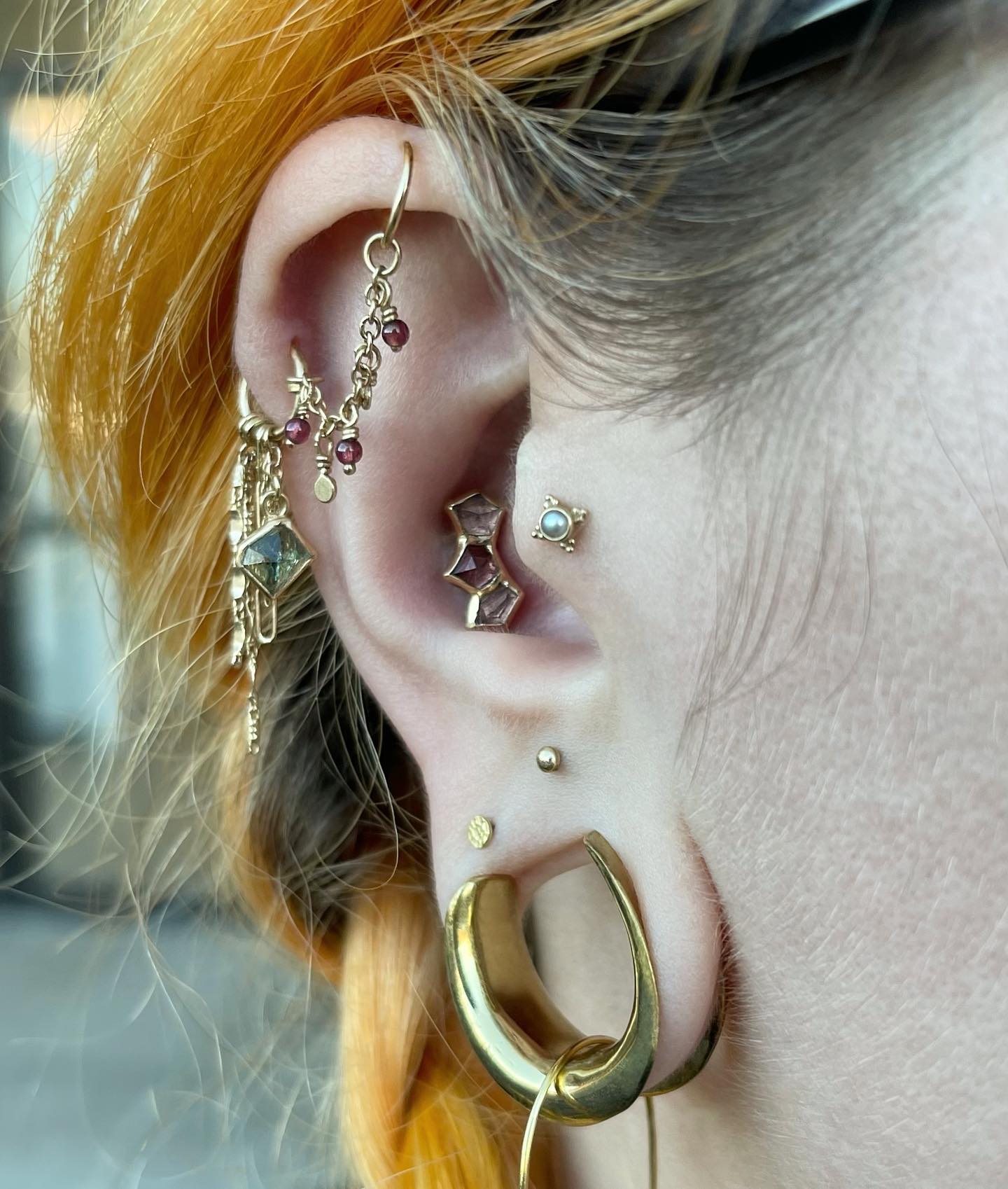 Helix, Forward Helix, Conch, & Tragus Piercing Rings