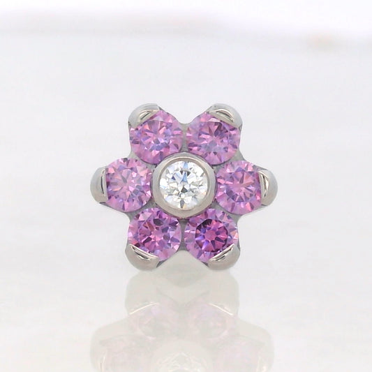 Flower (6 Petal) - Faceted Gems - Threaded