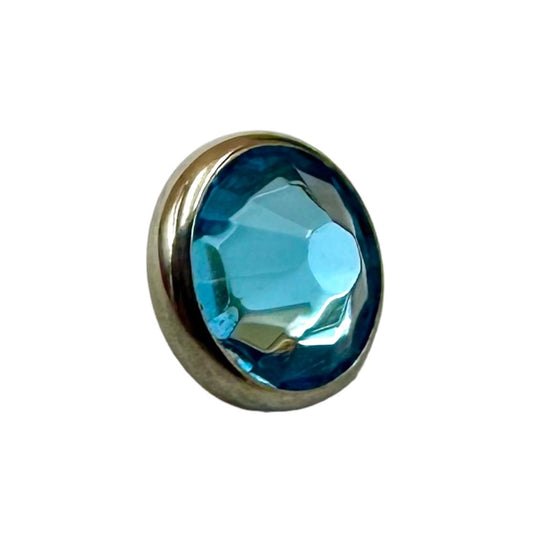 Titanium Flat Back Gems in Bezel Setting - Threaded