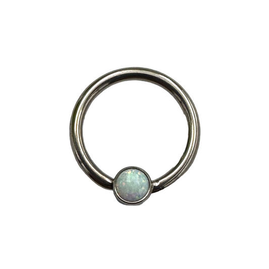 Titanium 18g Fixed Bezel Cab Ring (Horizontal)